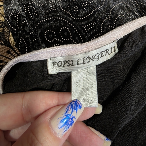 Vintage Y2K Feminine Baddie Popsi Lingerie Black Slip Pink Lace Naughtie Girl - Picture 15 of 15